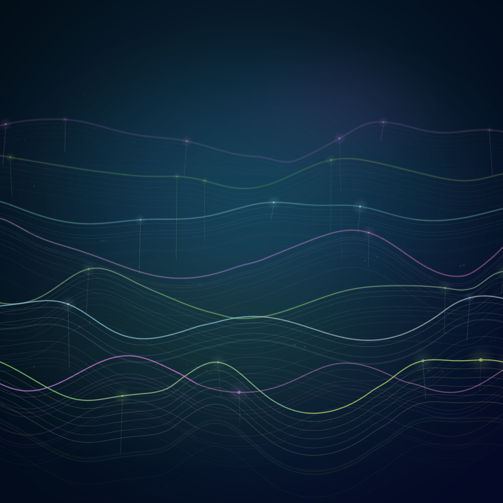 Flowing terrain-like artwork generated from a unique DNA sequence