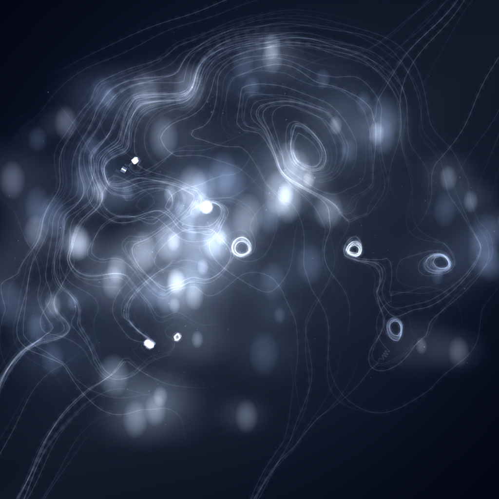 Abstract decorative artwork depicting a glowing nebula of colour, generated from a unique genome file